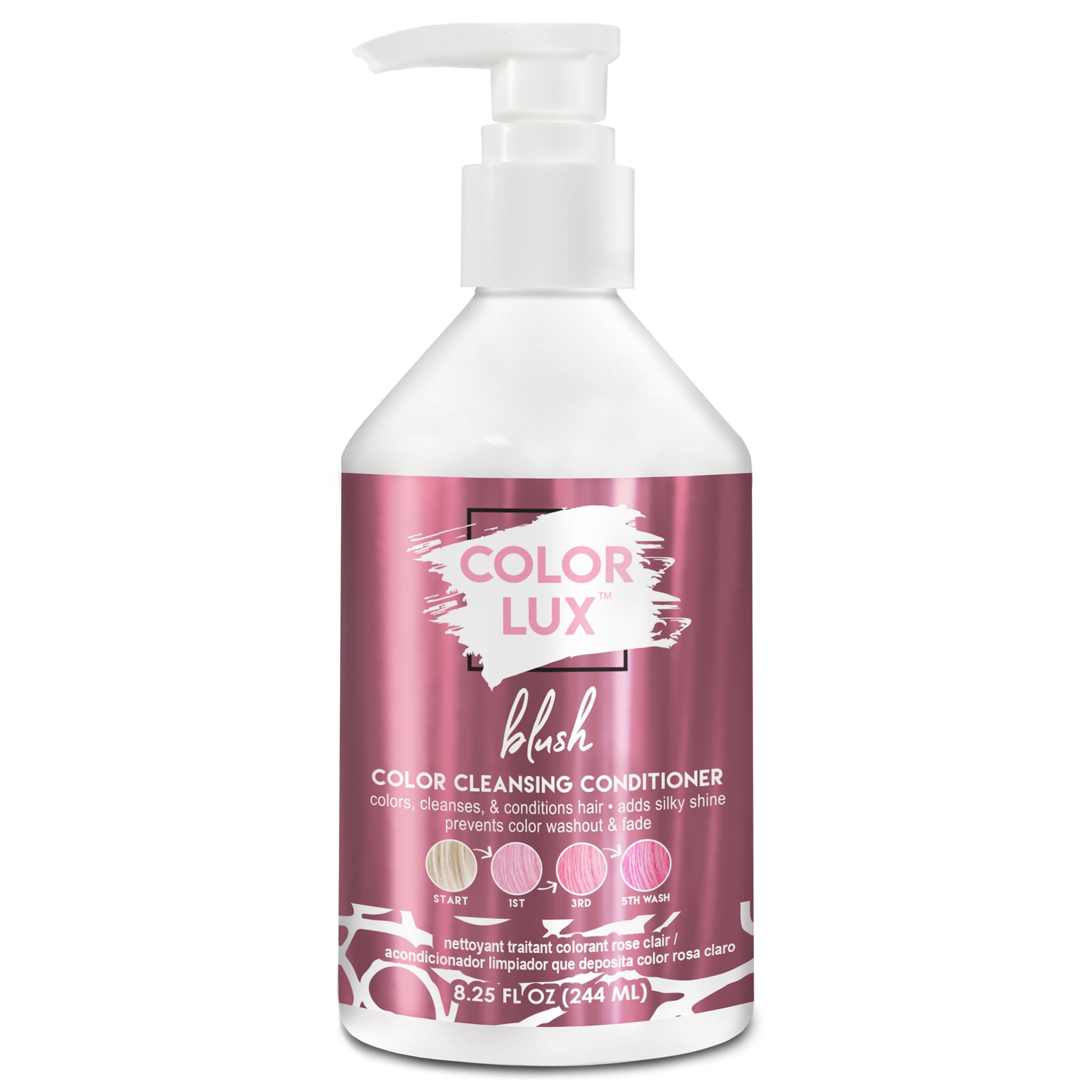 Color Lux Blush: botella frontal que destaca el color suave.