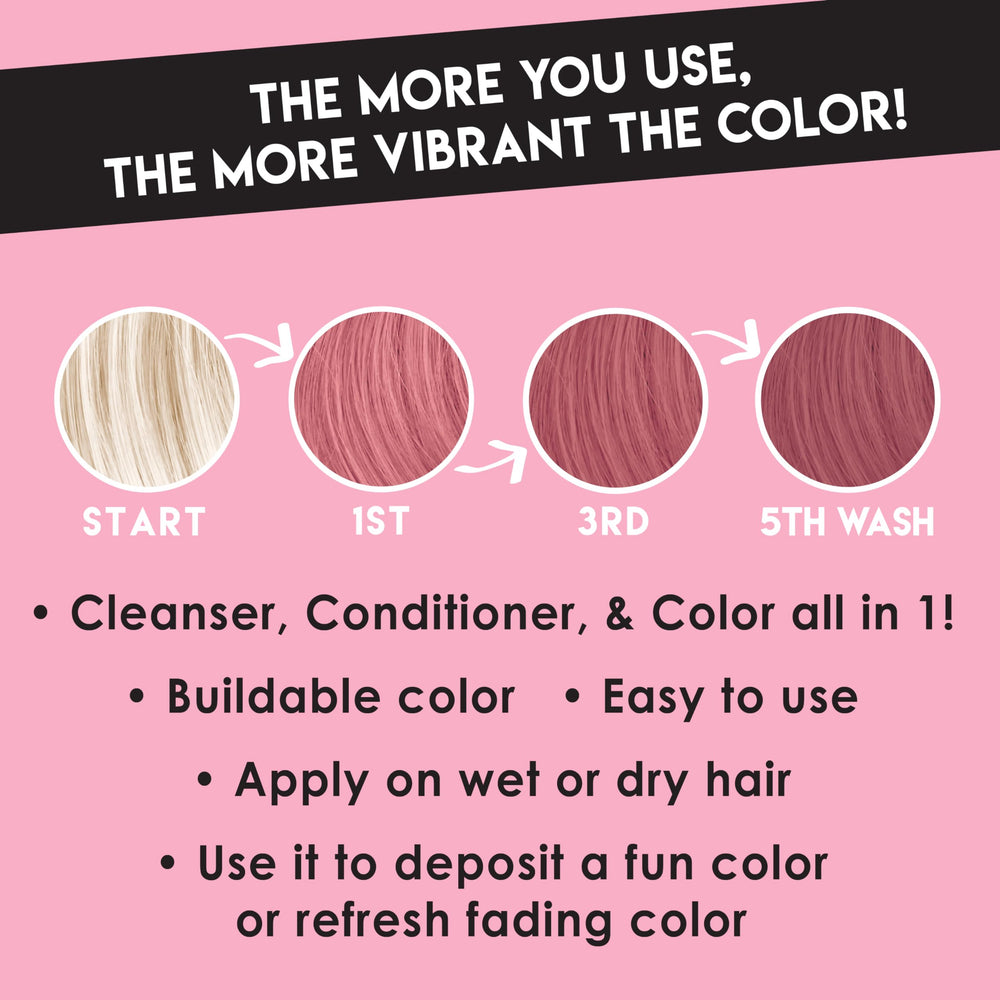 Color Lux Color Cleansing Conditioner Rose Gold lather demonstrates even color distribution during washes