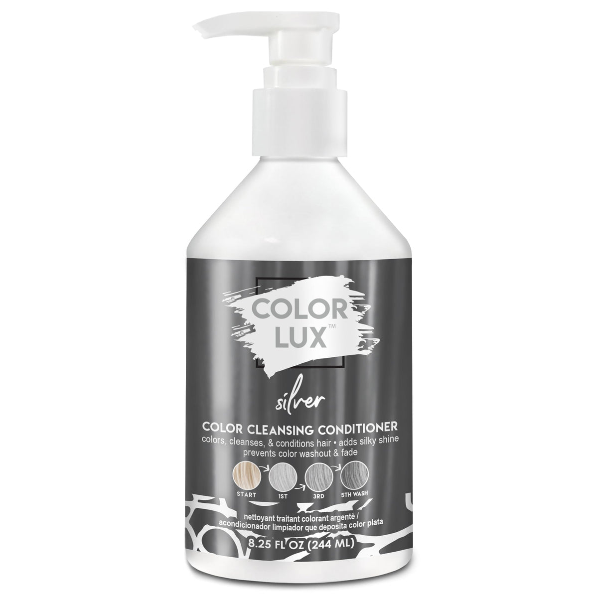 Color Lux Color Cleansing Conditioner Silver bottle deposits pigment while cleansing
