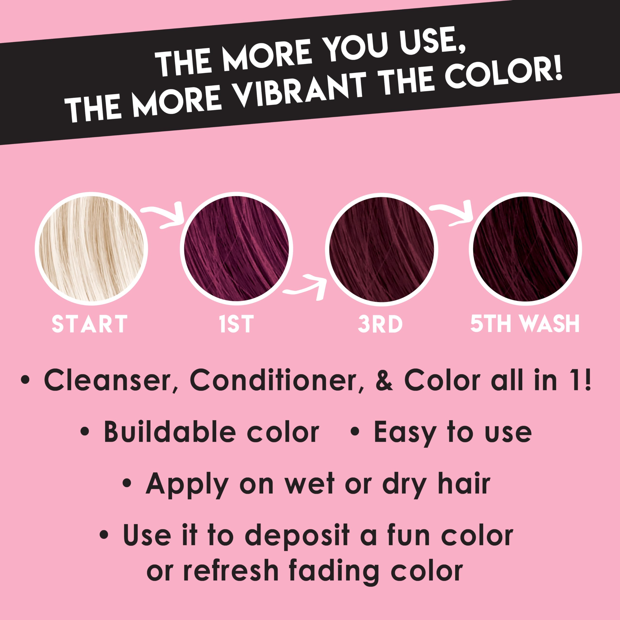 Color Lux Sangria product label highlights vegan, sulfate-free cleansing and color deposit.