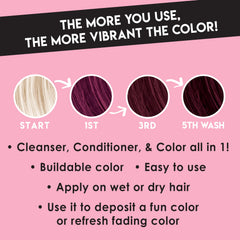 Color Lux Sangria product label highlights vegan, sulfate-free cleansing and color deposit.
