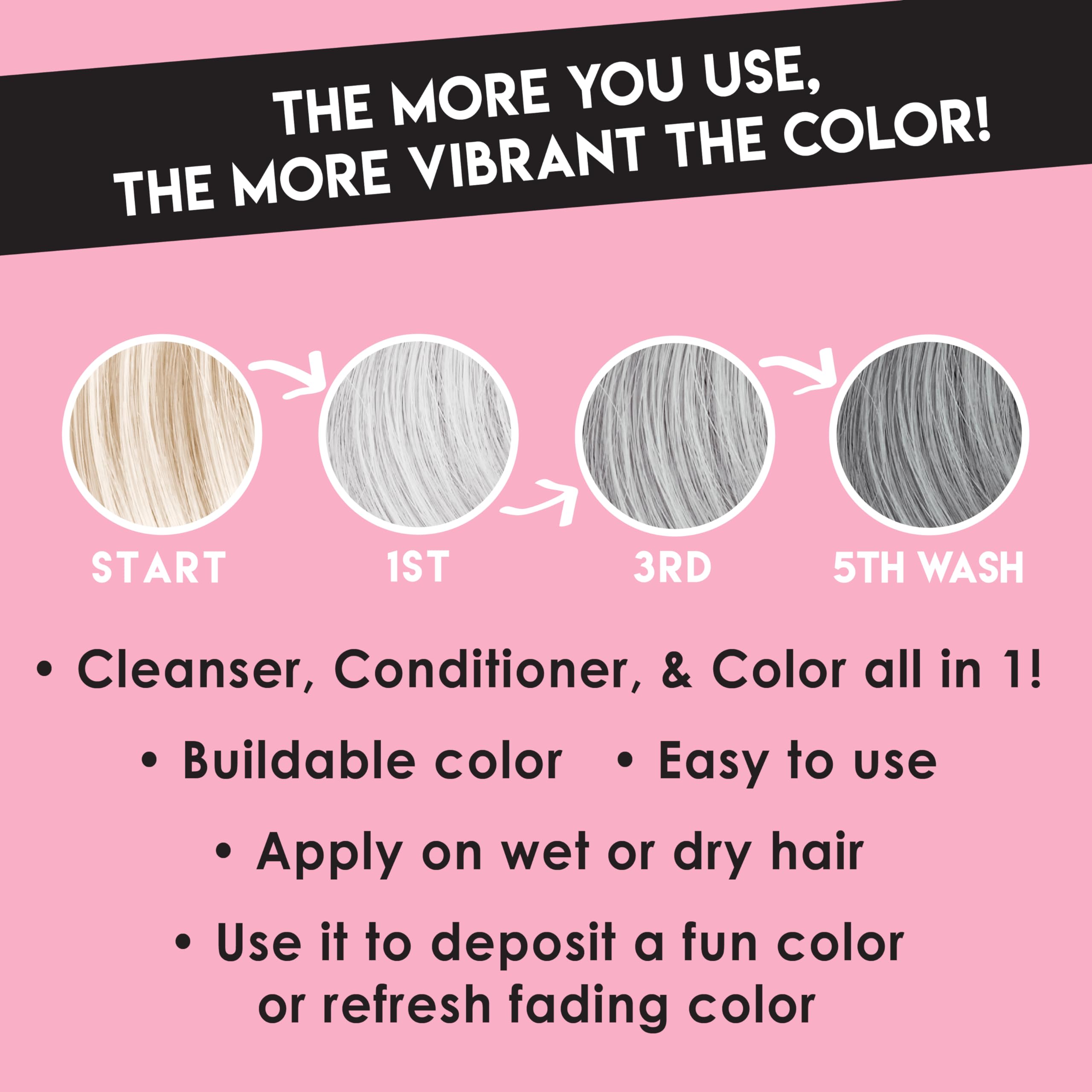 Color Lux Silver tones palette swatch demonstrates color deposit