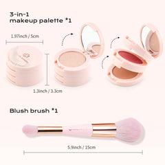 Color Nymph 3Colors Contour Blush Highlighter Palette open showing multitask shade layout.