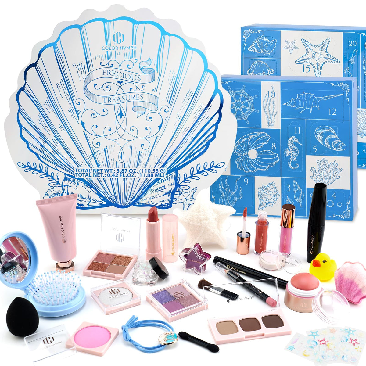 Color Nymph Advent Calendar blue box; festive packaging ideal for gifting.