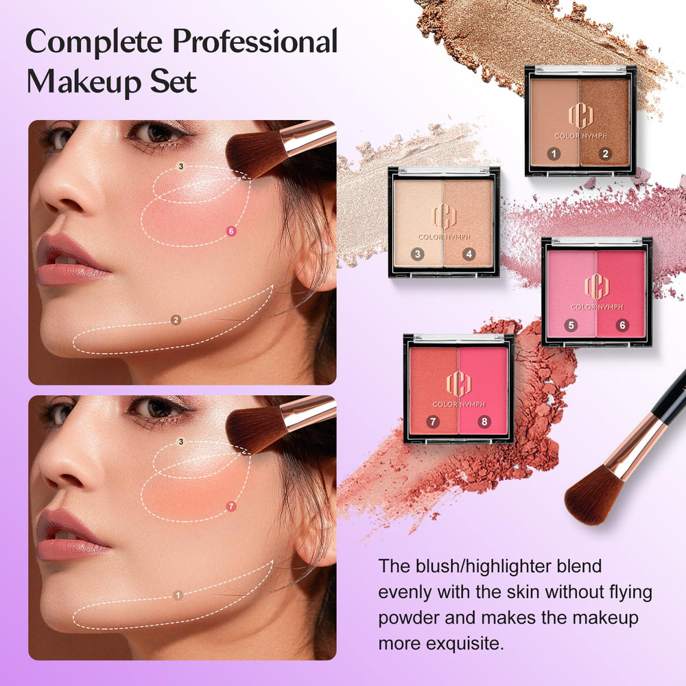 Color Nymph makeup kit blush palette enhances natural radiance for fresh cheeks