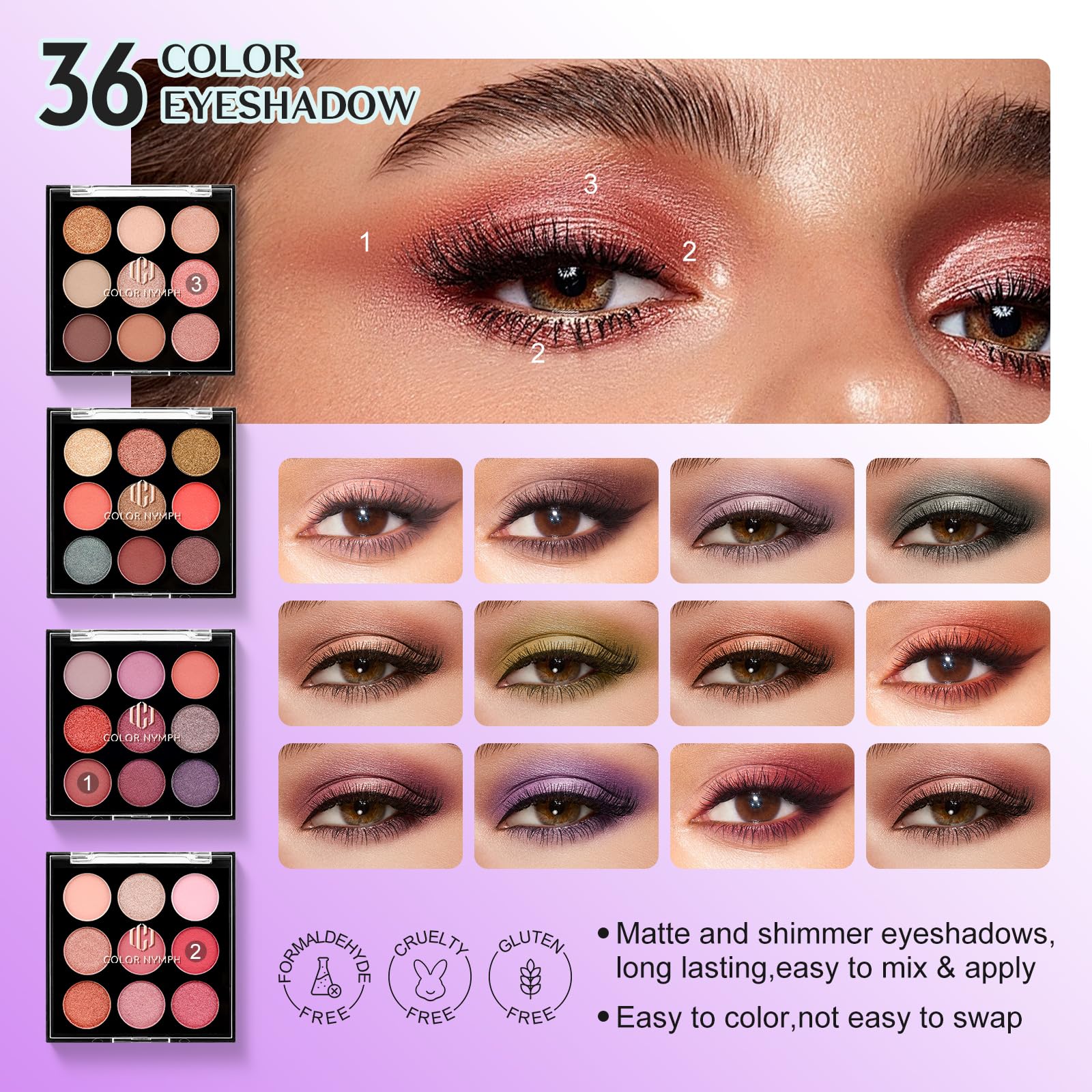 Color Nymph makeup kit highlighter and contour powders for defined, radiant features