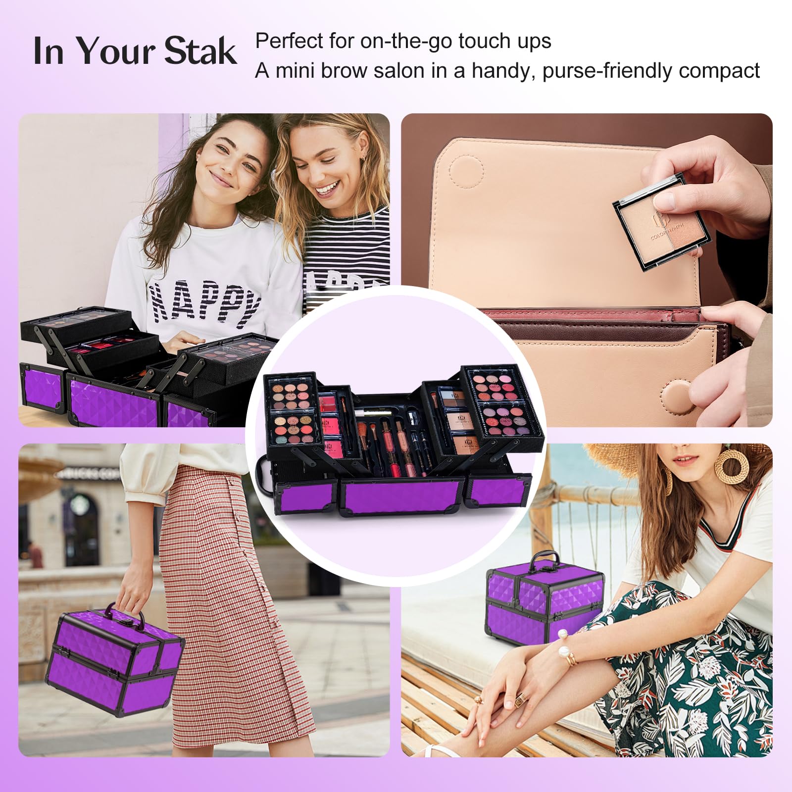 Color Nymph makeup kit travel train case keeps makeup organized on trips