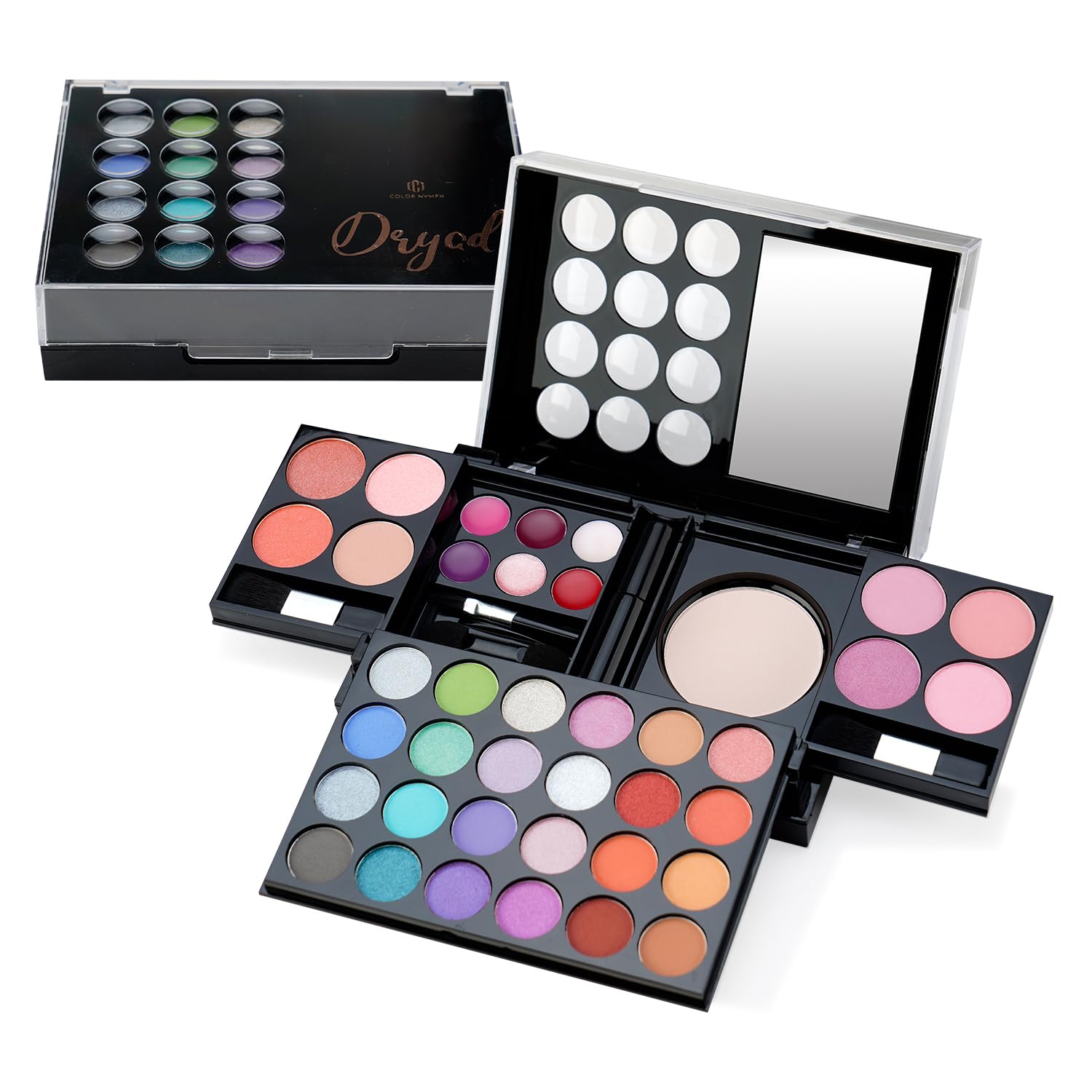 Color Nymph All In One Palette front cover shows vibrant colors for daily makeup ideas.