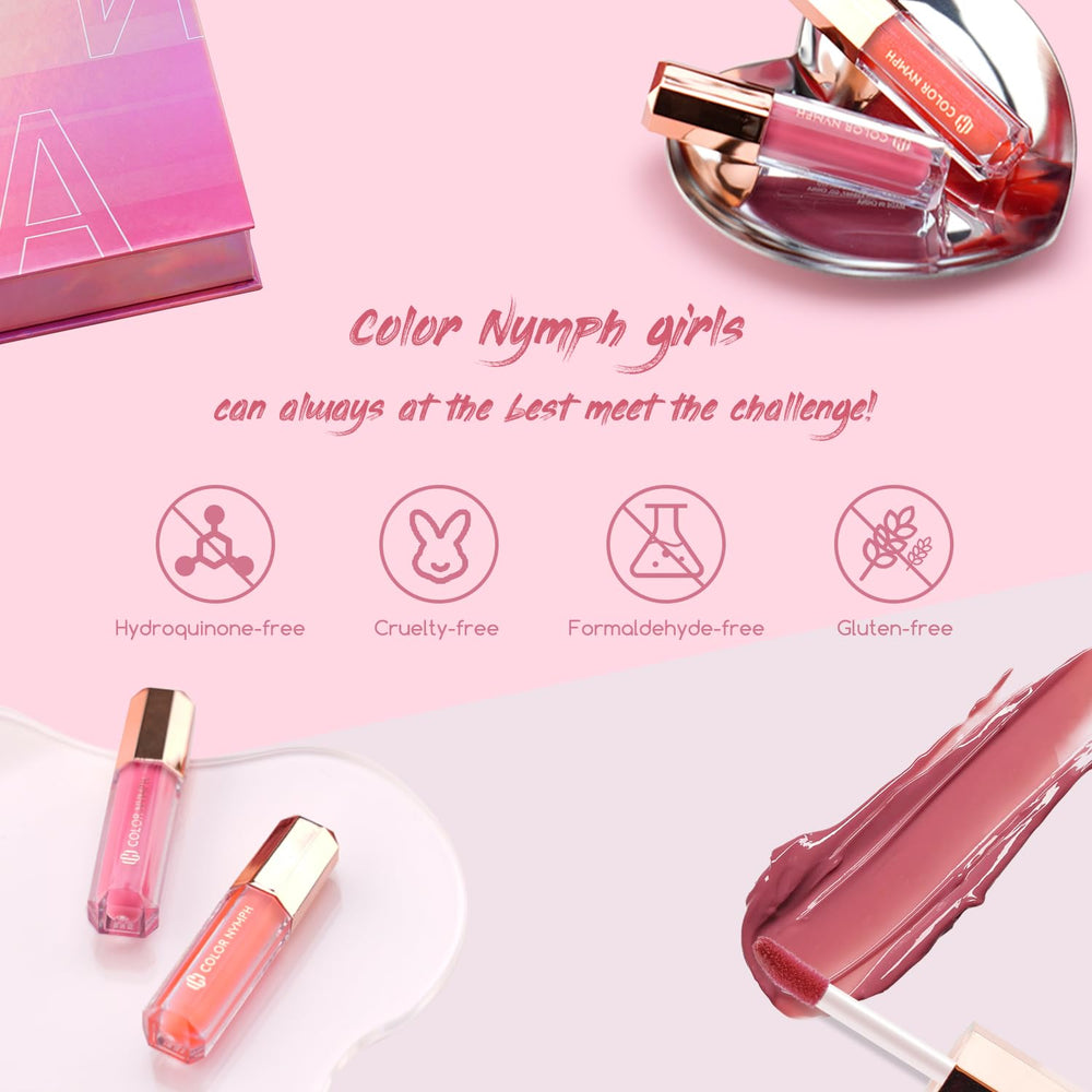 Color Nymph beginner-friendly gloss set delivers smooth, non-sticky application.