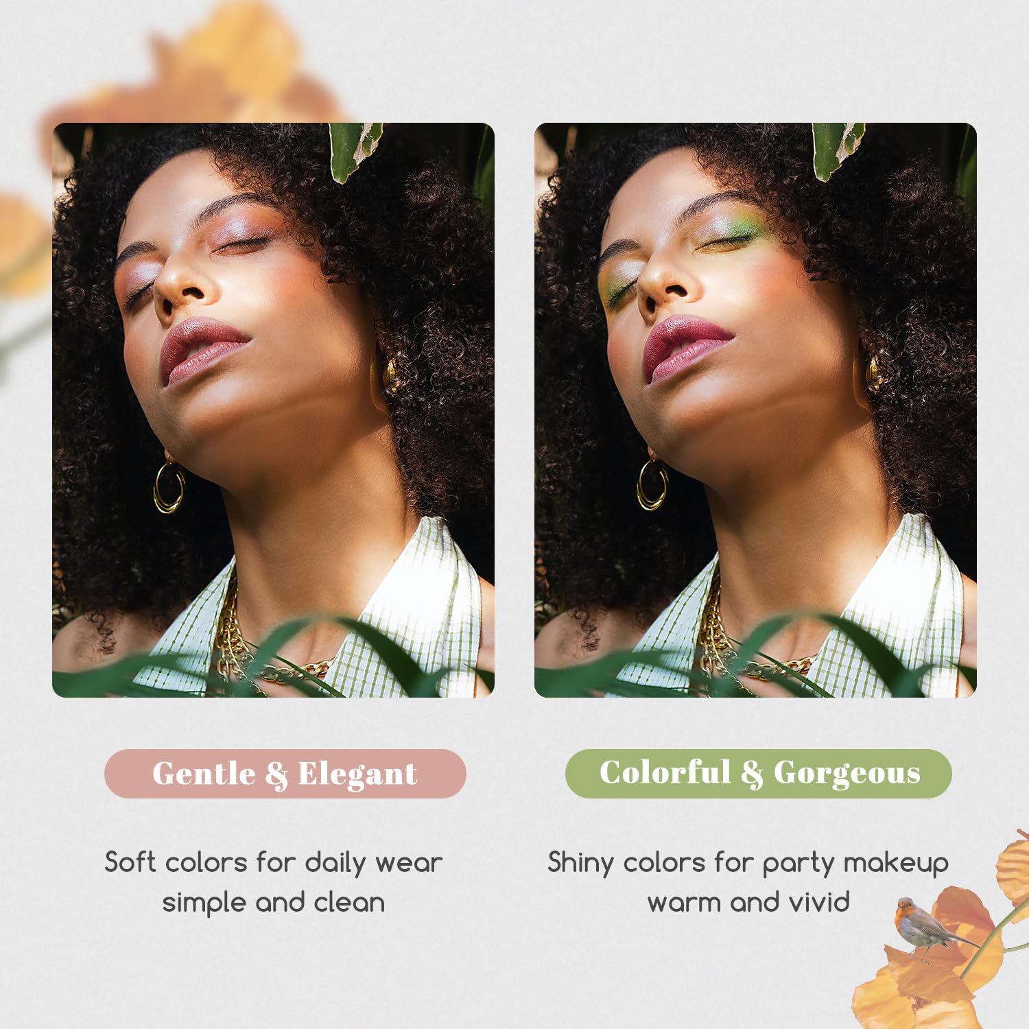 Color Nymph blush bronzer highlighter set, warm-to-cool tones for natural glow.