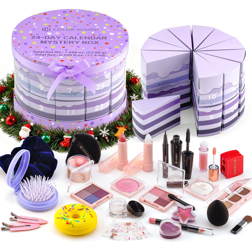 Color Nymph makeup advent calendar 2025 cover with festive countdown packaging for holiday gifting