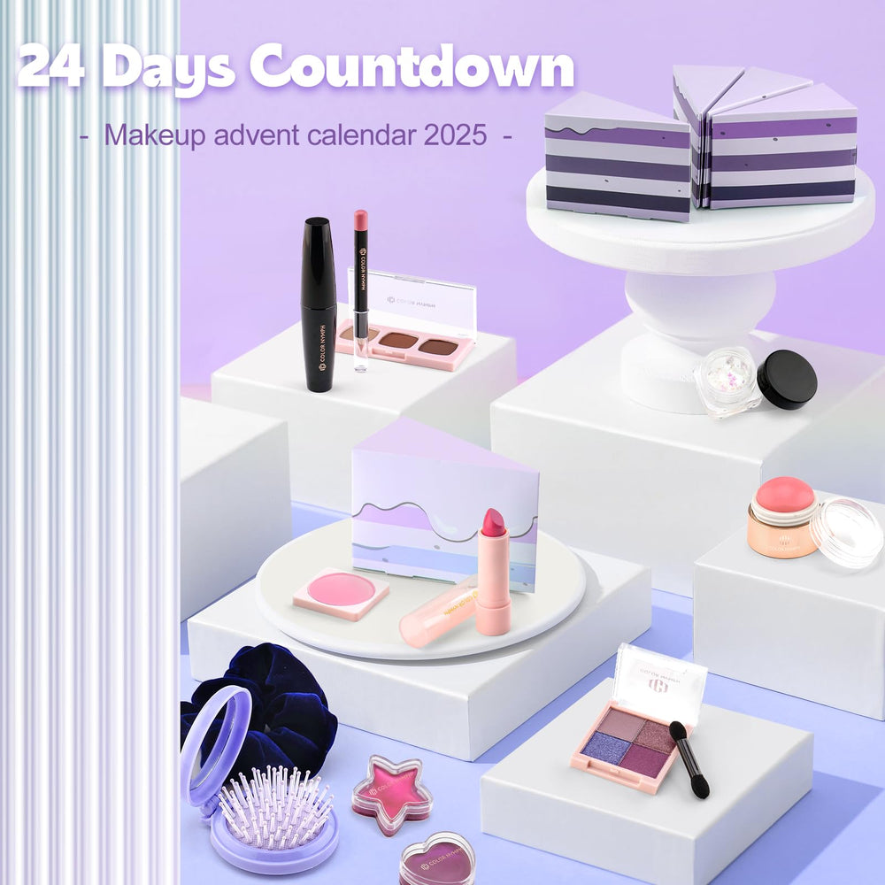 Color Nymph advent calendar numbered compartments guiding daily beauty ritual