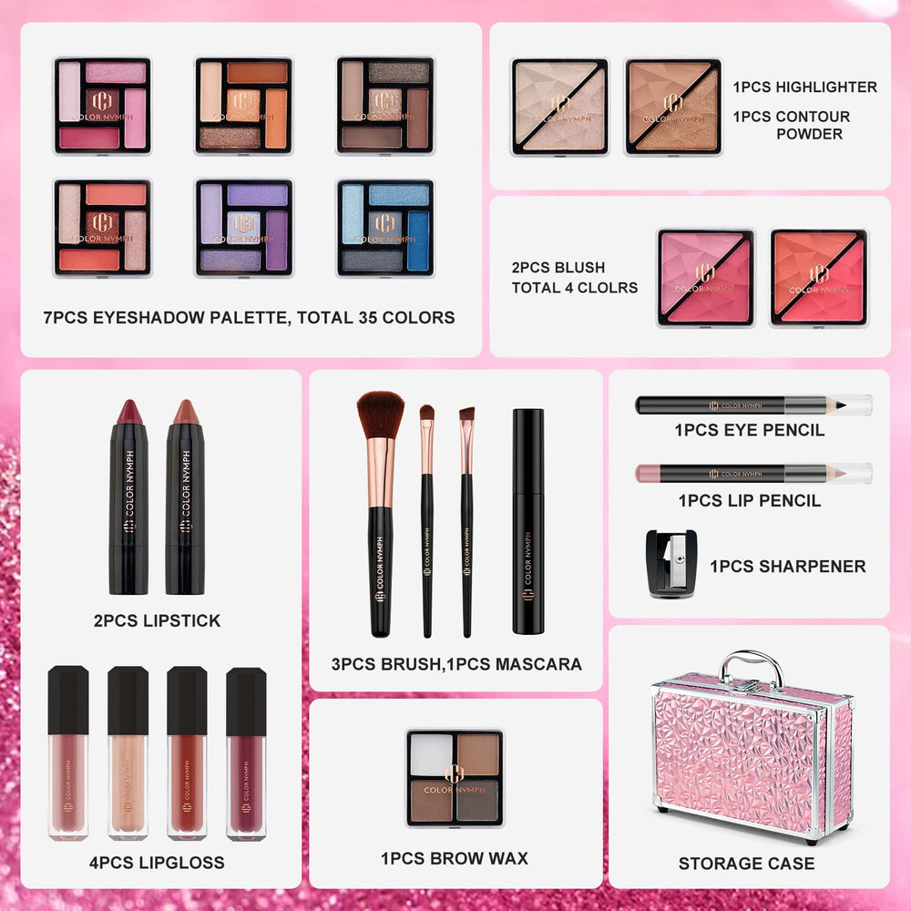 Color Nymph makeup brushes set with soft bristles for precise makeup