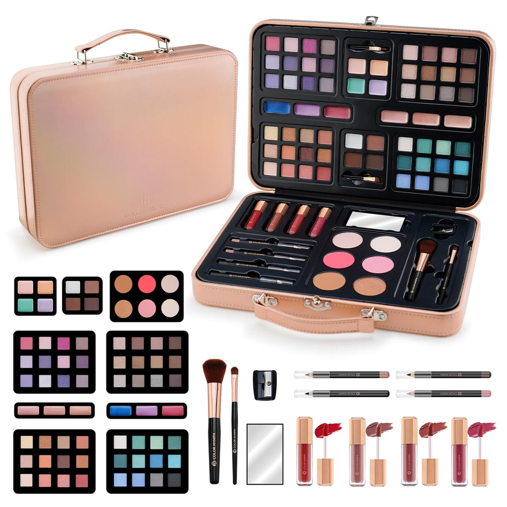 Color Nymph makeup kit teens travel case—portable all-in-one set for on-the-go beauty.
