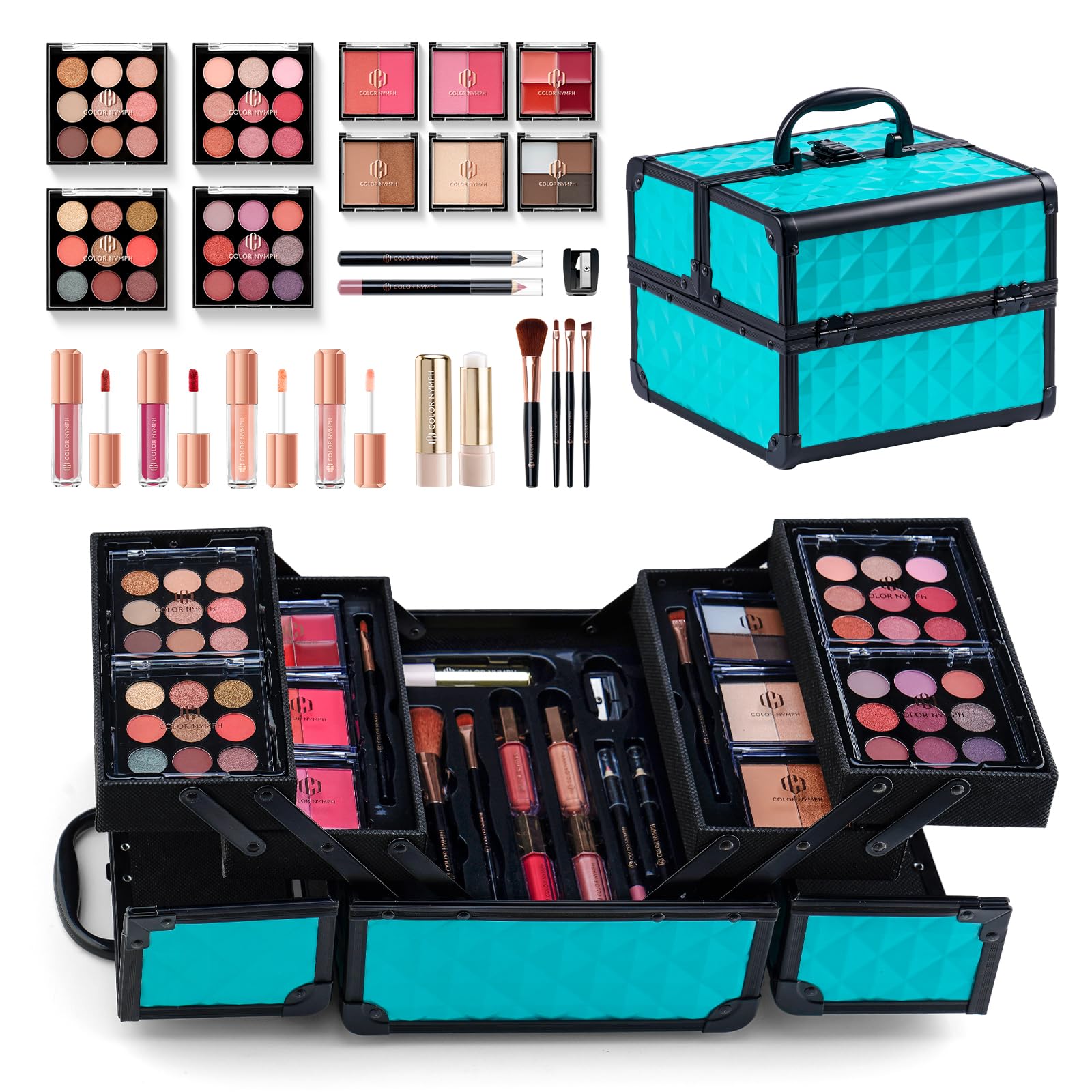 Color Nymph makeup kit travel train case ready for on-the-go touchups