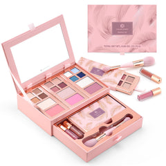 Color Nymph pink makeup palette travel case, portable beauty on the go