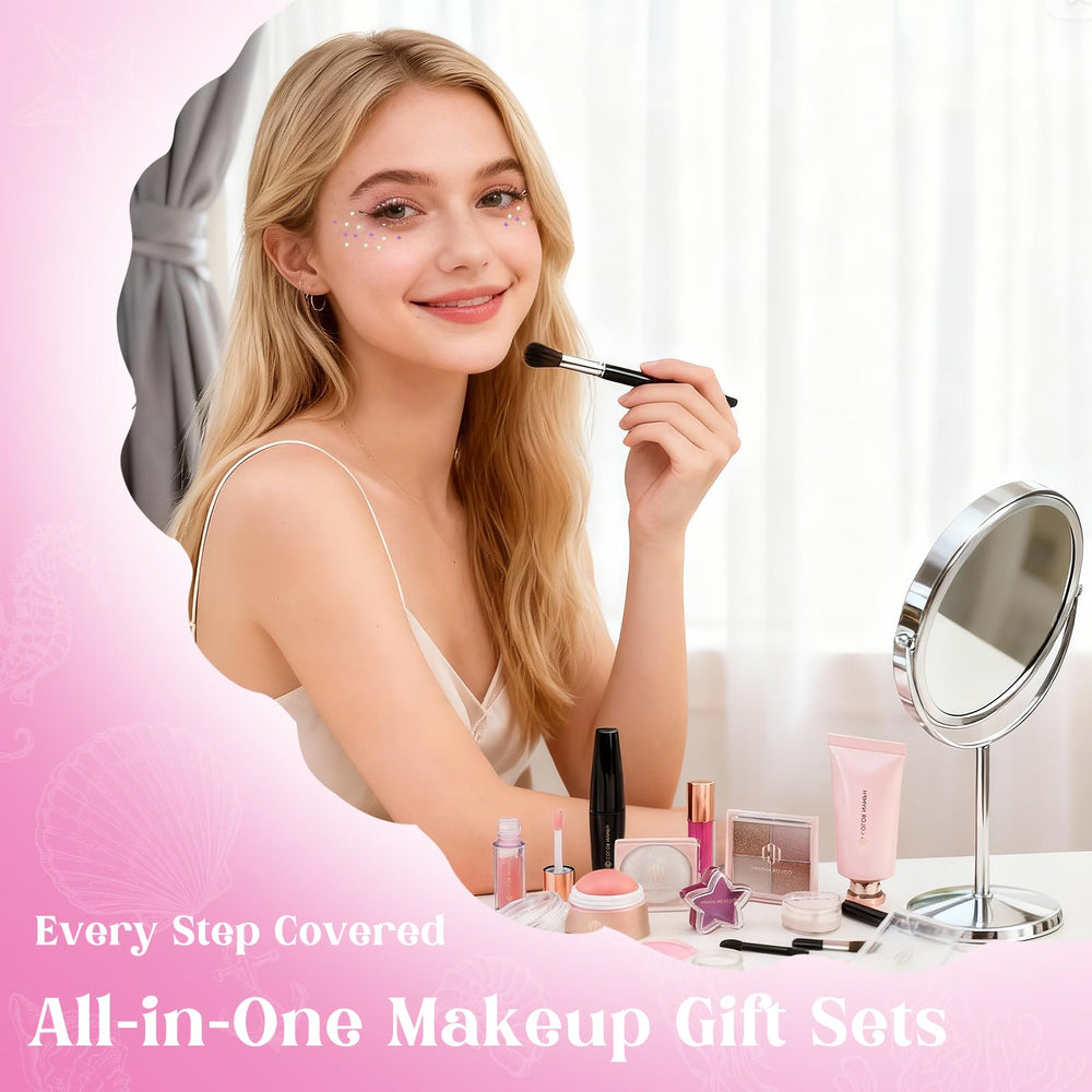 Color Nymph portable comb with mirror enables quick on-the-go touch-ups.