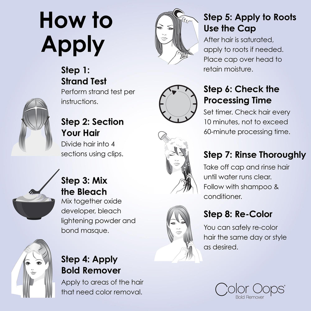 Color Oops Bold Remover curly hair use; suitable for all hair types, including curly textures.