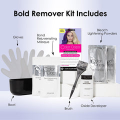 Color Oops Bold Remover direct dye removal; fades direct dyes while preserving softness.