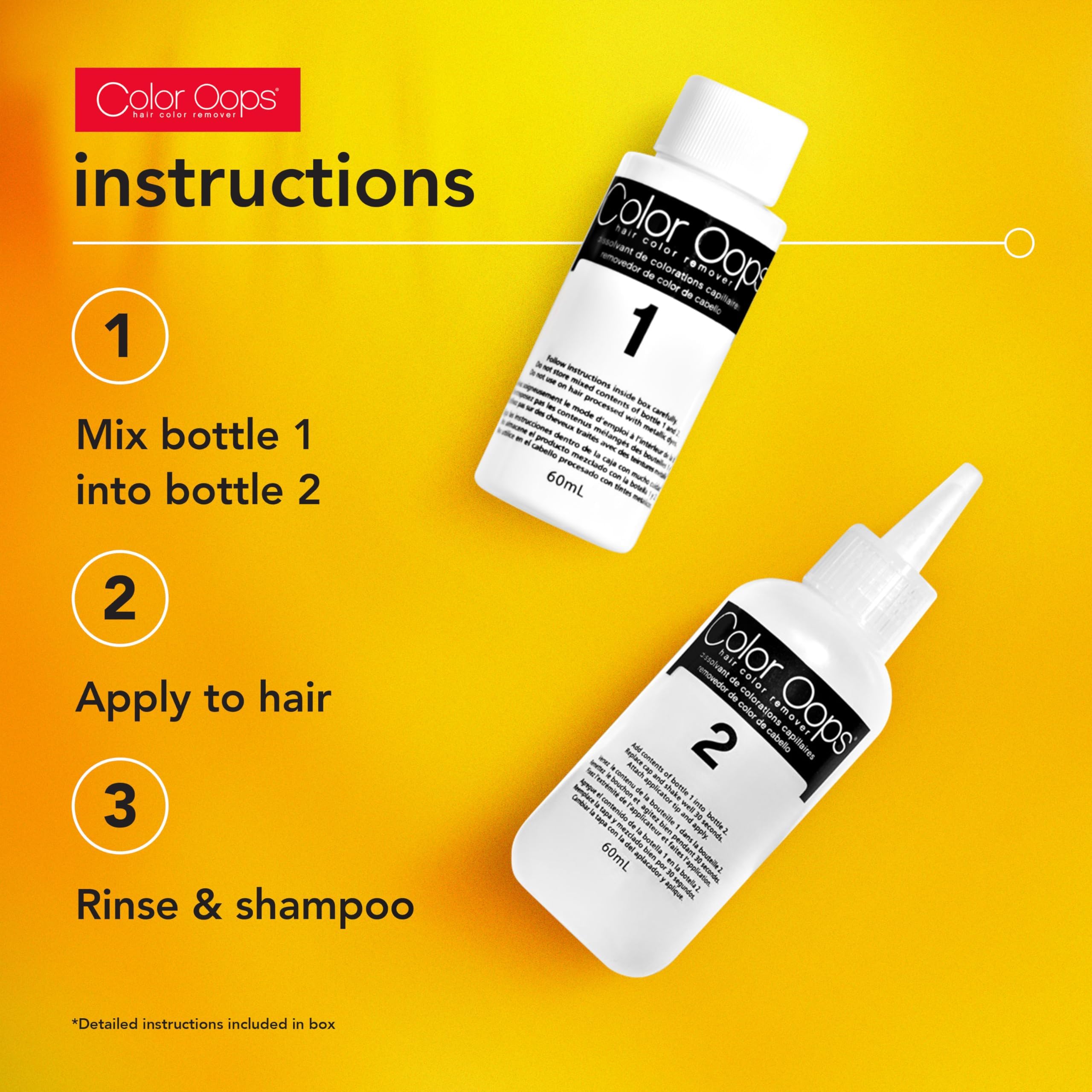 Color Oops hair test dry strands shows strand-and-patch testing during removal.