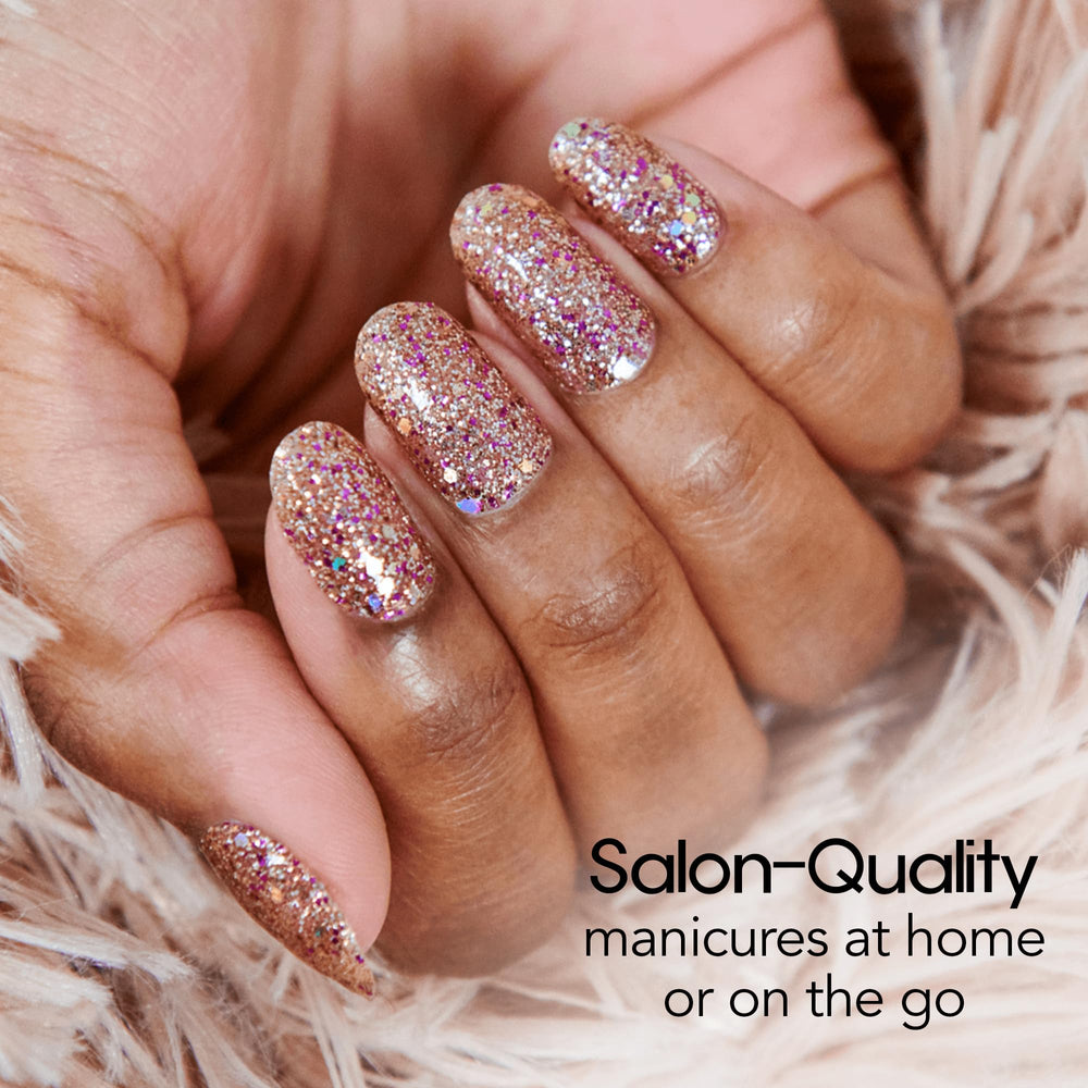 Color Street Tokyo Lights fuchsia nail strips deliver party-ready shimmer.
