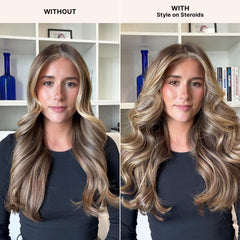 COLOR WOW before and after root lift comparison showing visible increased volume