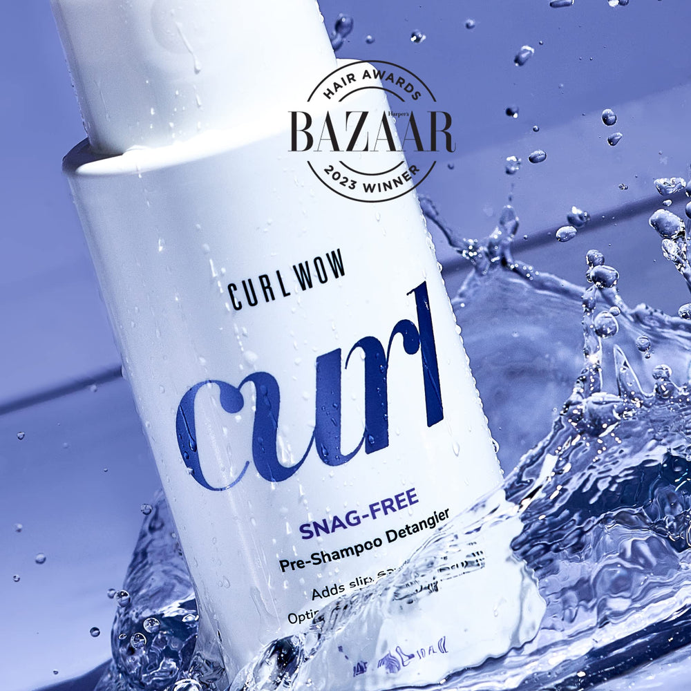 Close-up of product texture on fingers highlighting COLOR WOW smooth slip for detangling