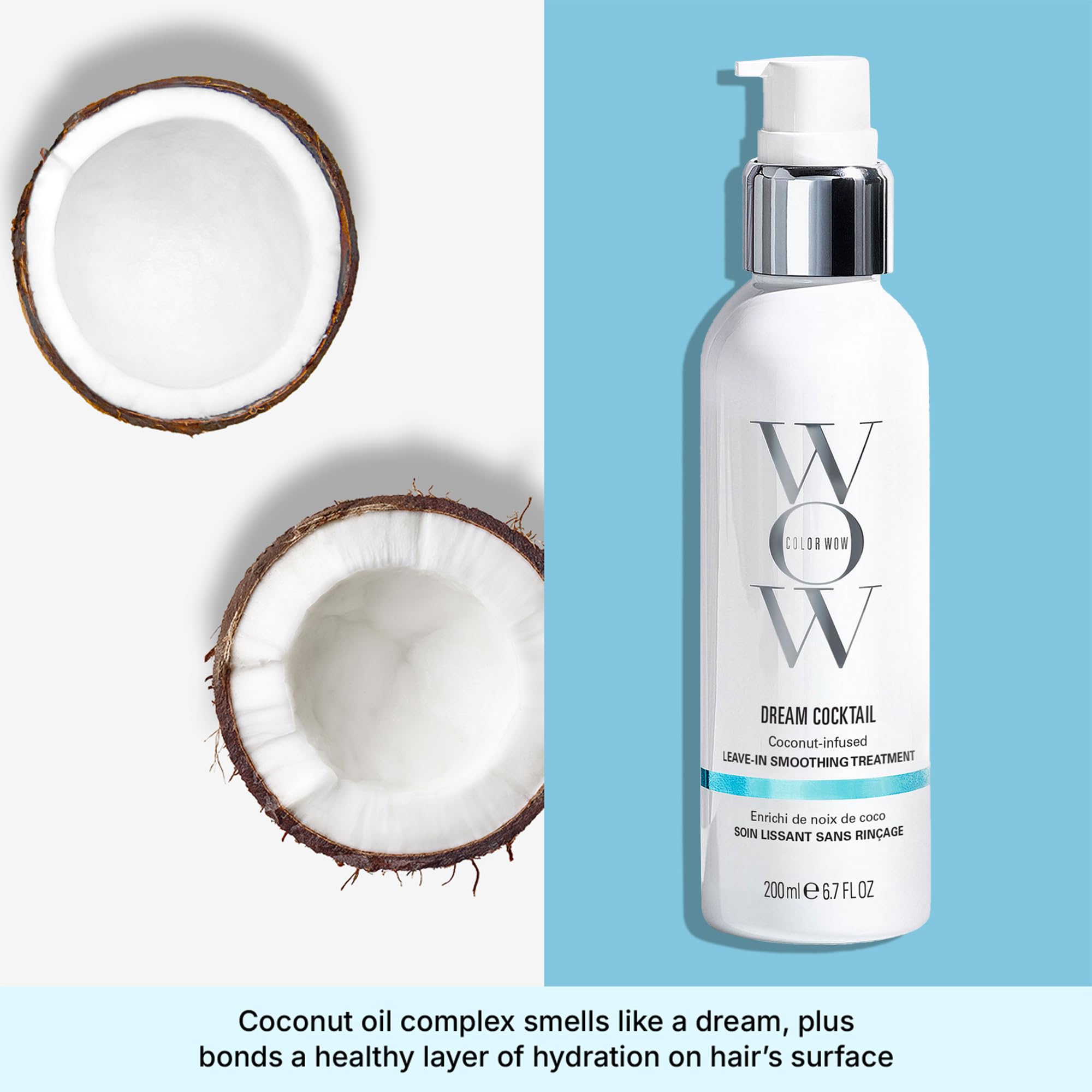 COLOR WOW product in use during blow-dry demonstrating heat activation