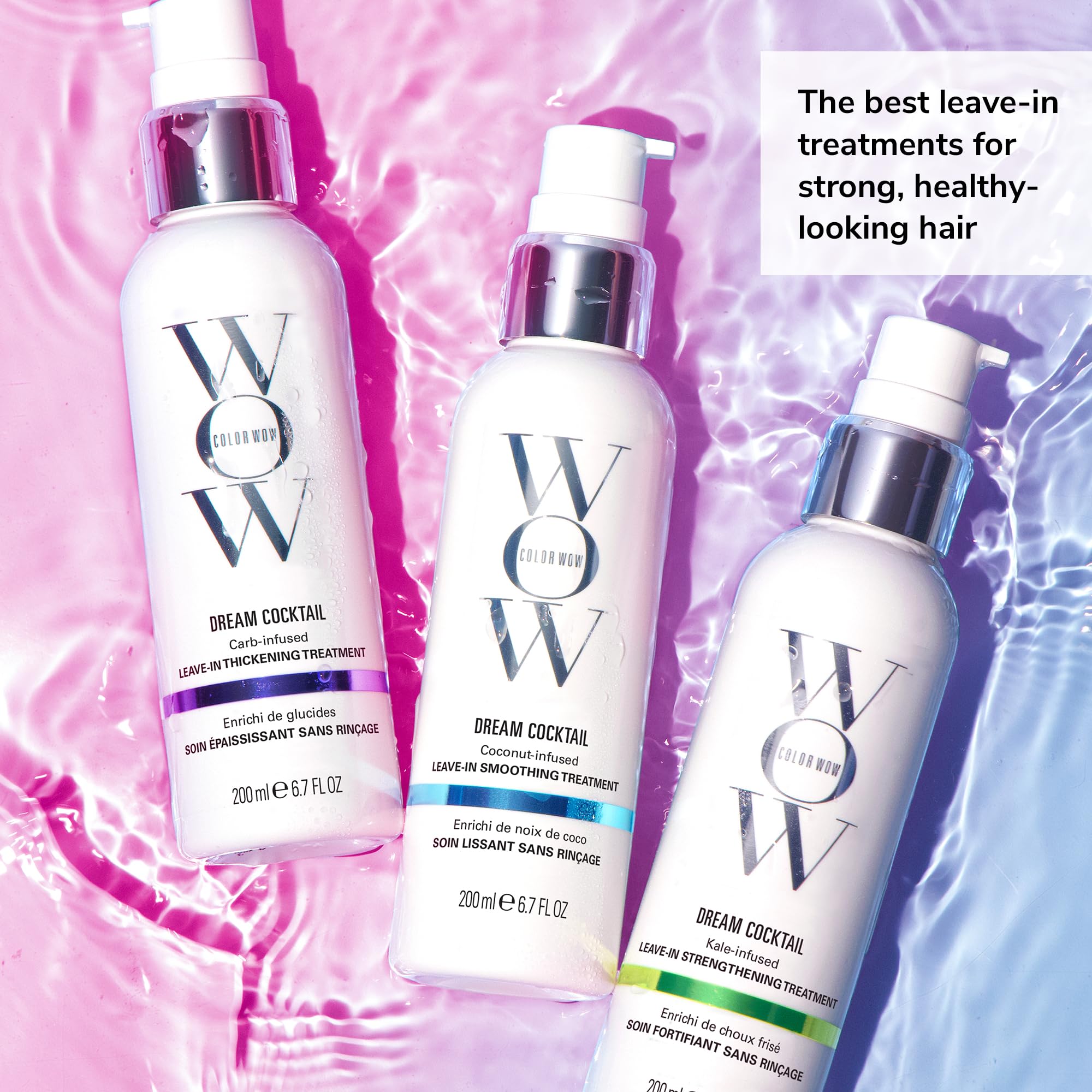 COLOR WOW bottle in hand for size comparison and travel-friendly benefit