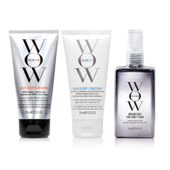 COLOR WOW kit front packaging showing travel-size bottles for easy portability