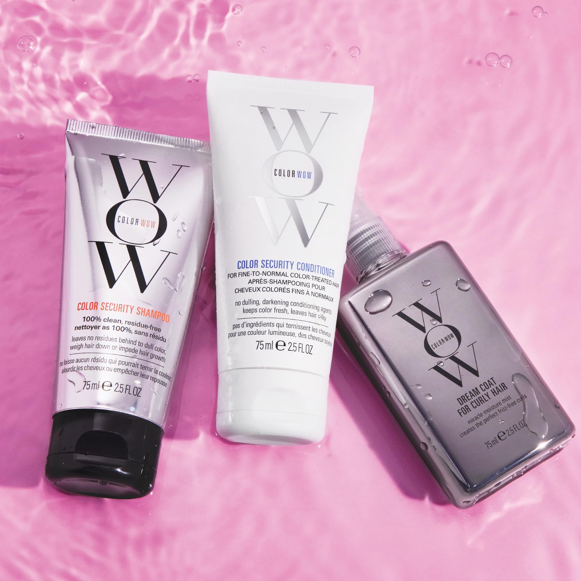 COLOR WOW kit packed in a travel bag illustrating convenience for frizz-free travel