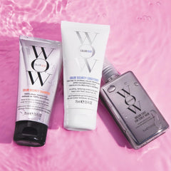 COLOR WOW kit packed in a travel bag illustrating convenience for frizz-free travel