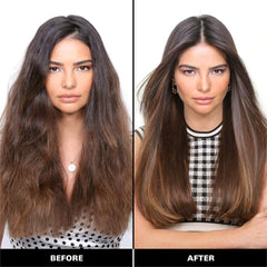 COLOR WOW Dream Coat spray being held, demonstrating easy application and frizz control