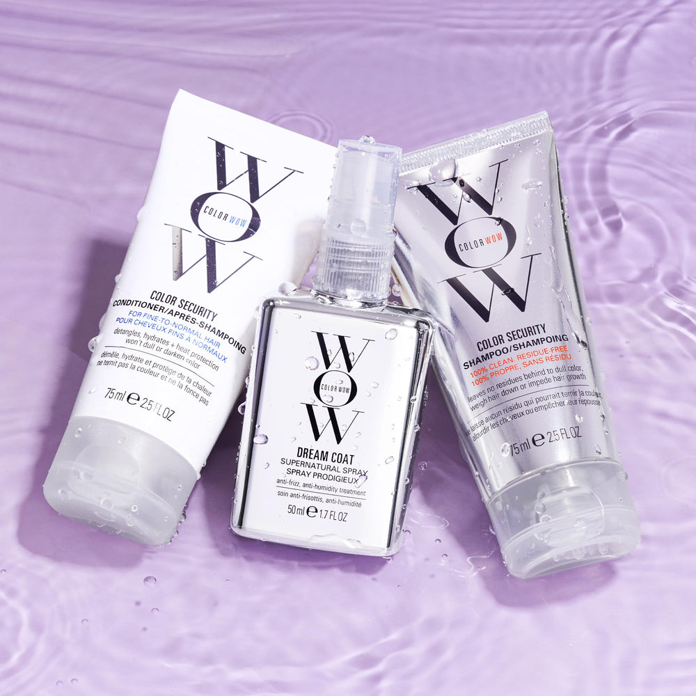 COLOR WOW Color Security Shampoo close-up bottle label highlighting gentle cleanse benefit