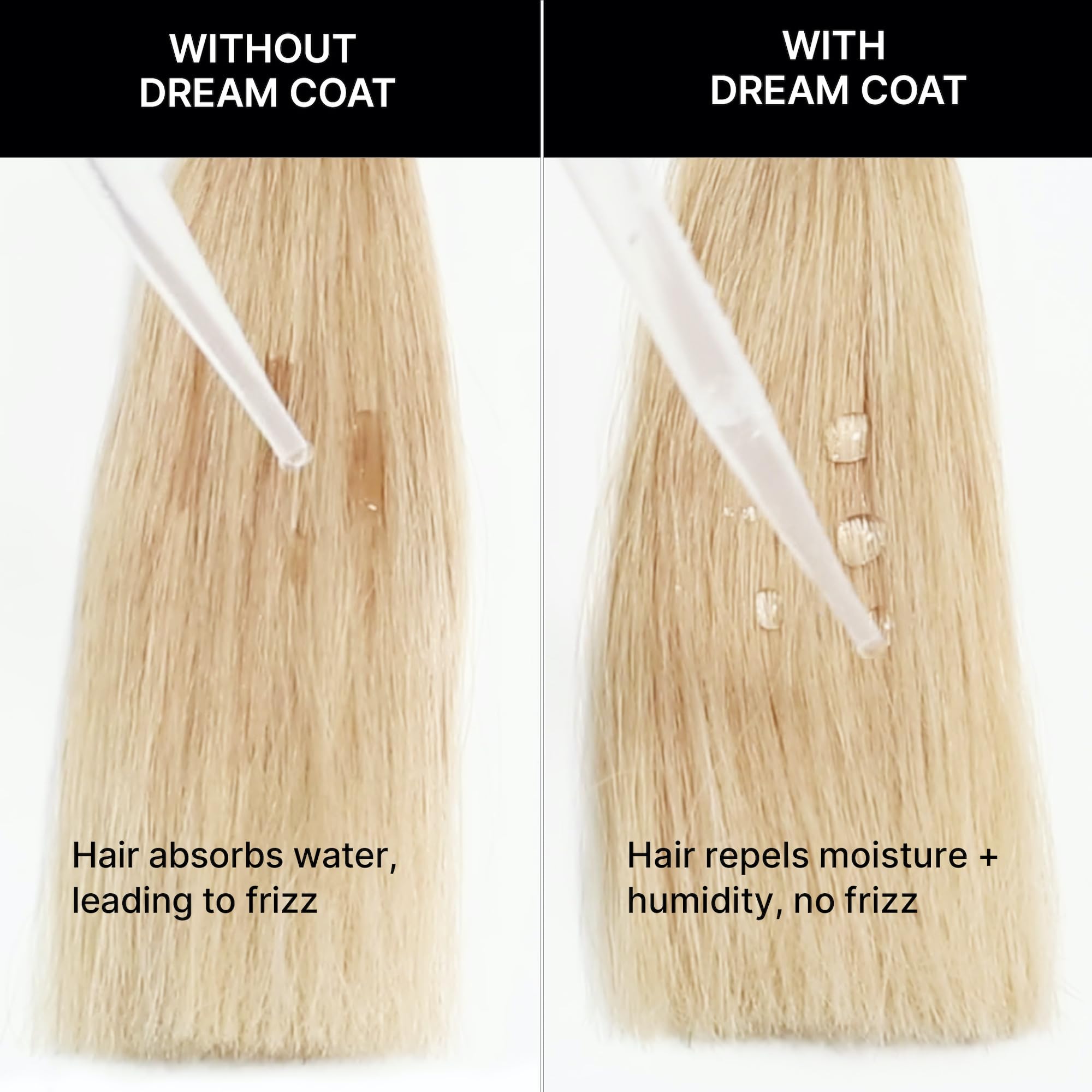 COLOR WOW Dream Coat spray applied during styling to demonstrate anti-humidity benefit