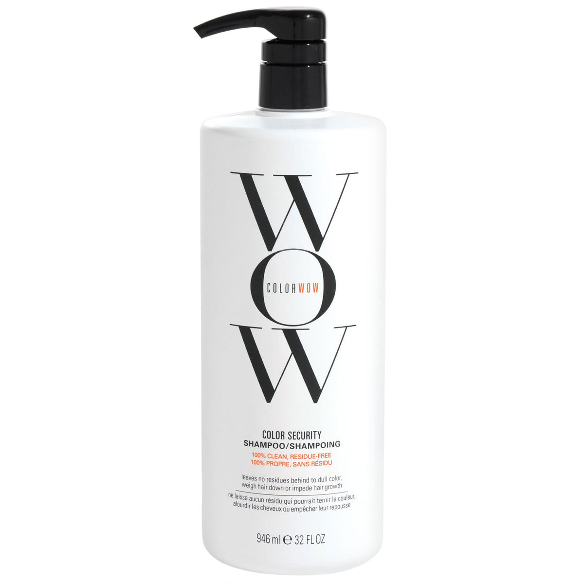 COLOR WOW front packaging showing 32 oz bottle and clean design, highlights value