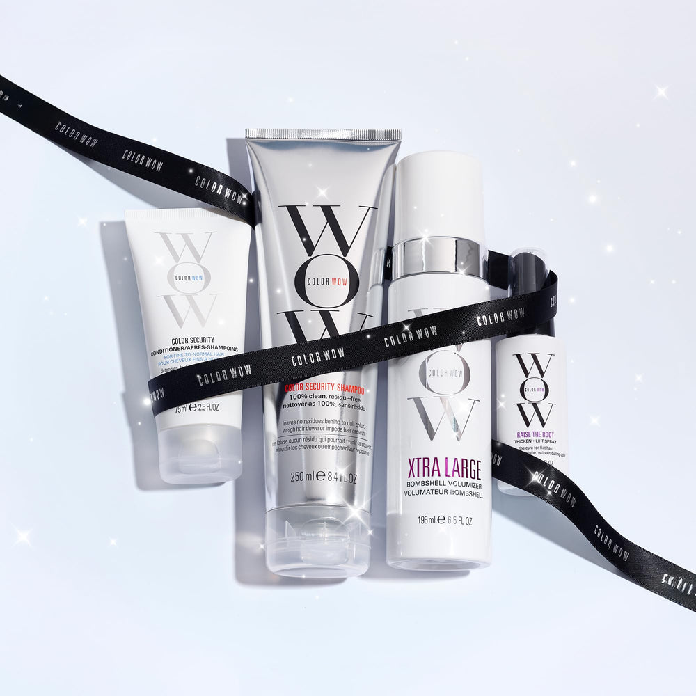 COLOR WOW styling kit in use during blowout for long-lasting root volume and fullness