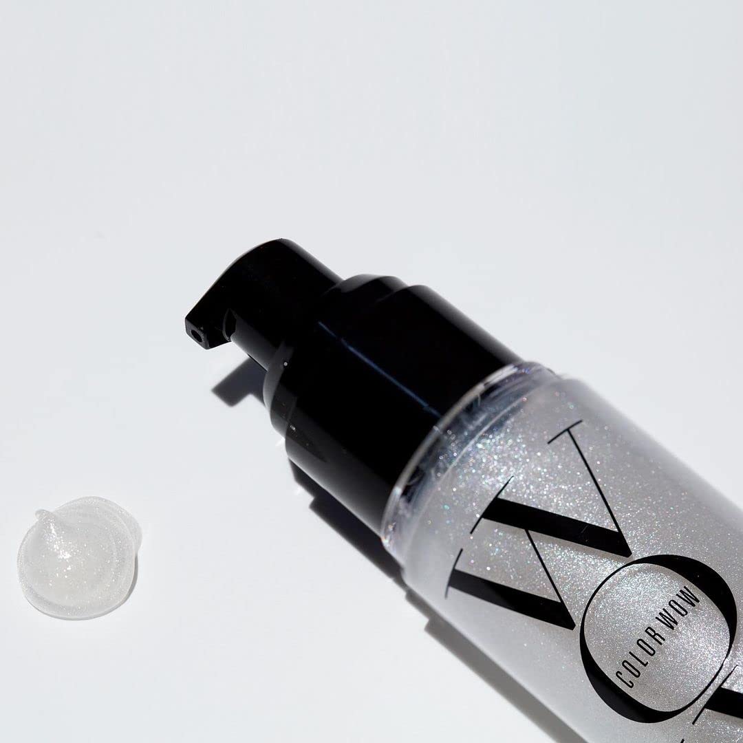 COLOR WOW bottle next to hand showing travel-friendly size and convenient portioning