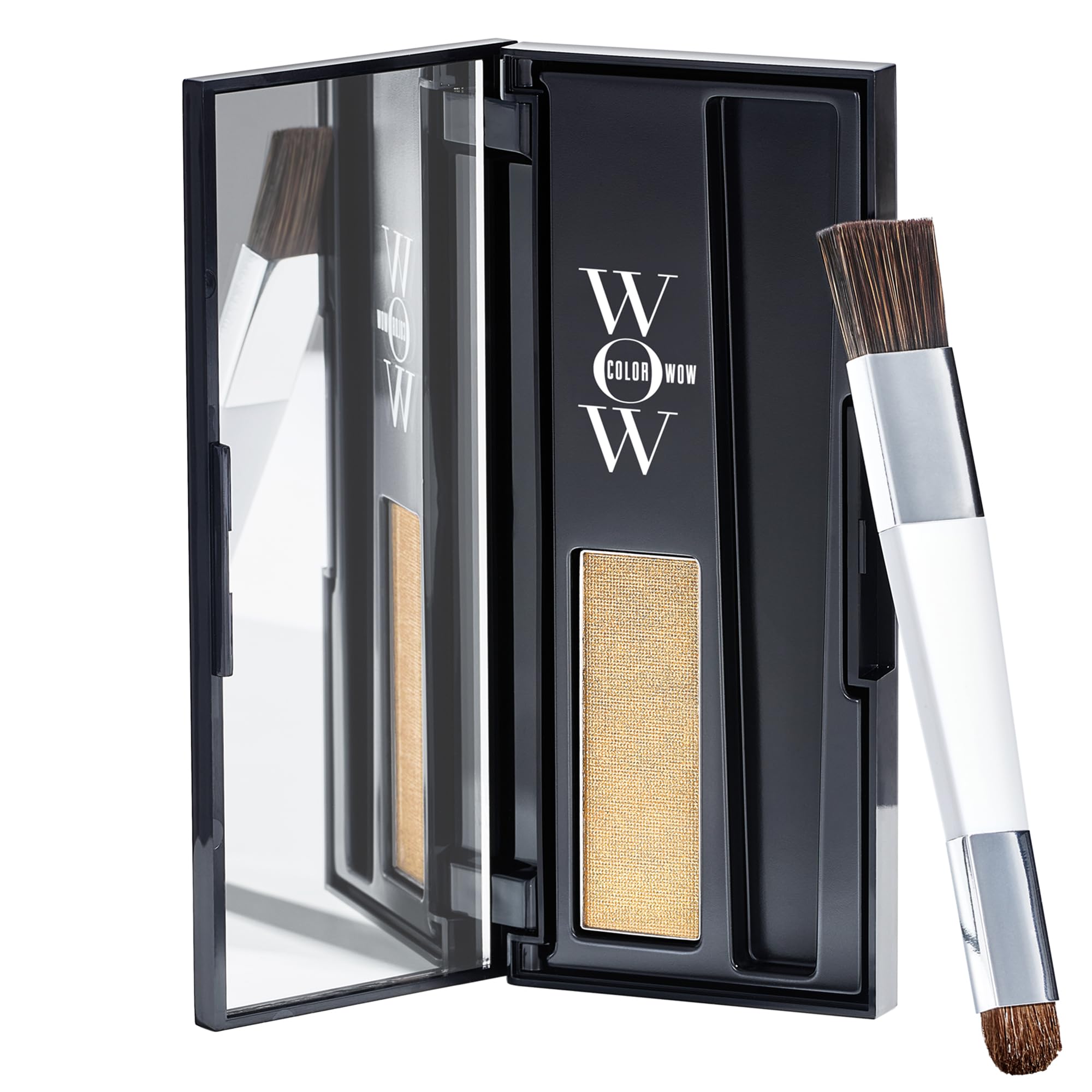 COLOR WOW front packaging showing compact and applicator, fast touch-up benefit