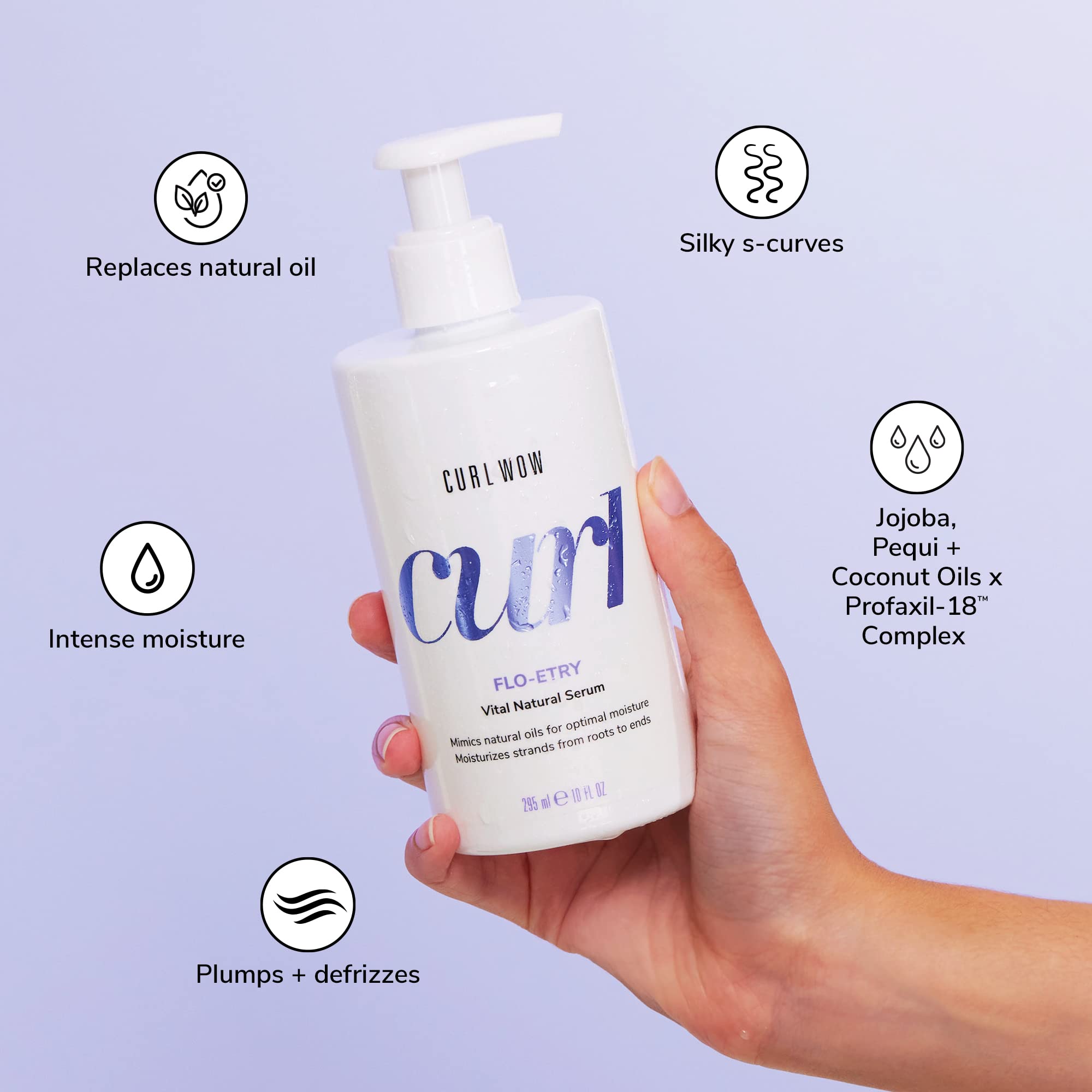 COLOR WOW serum held in hand to show compact size and portability