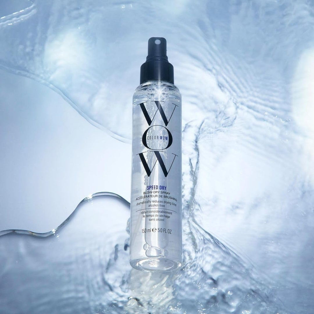 COLOR WOW used during blow-dry to cut styling time and protect hair
