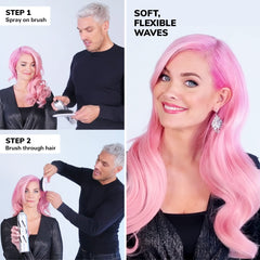 COLOR WOW spray on hair showing flexible hold and glossy finish