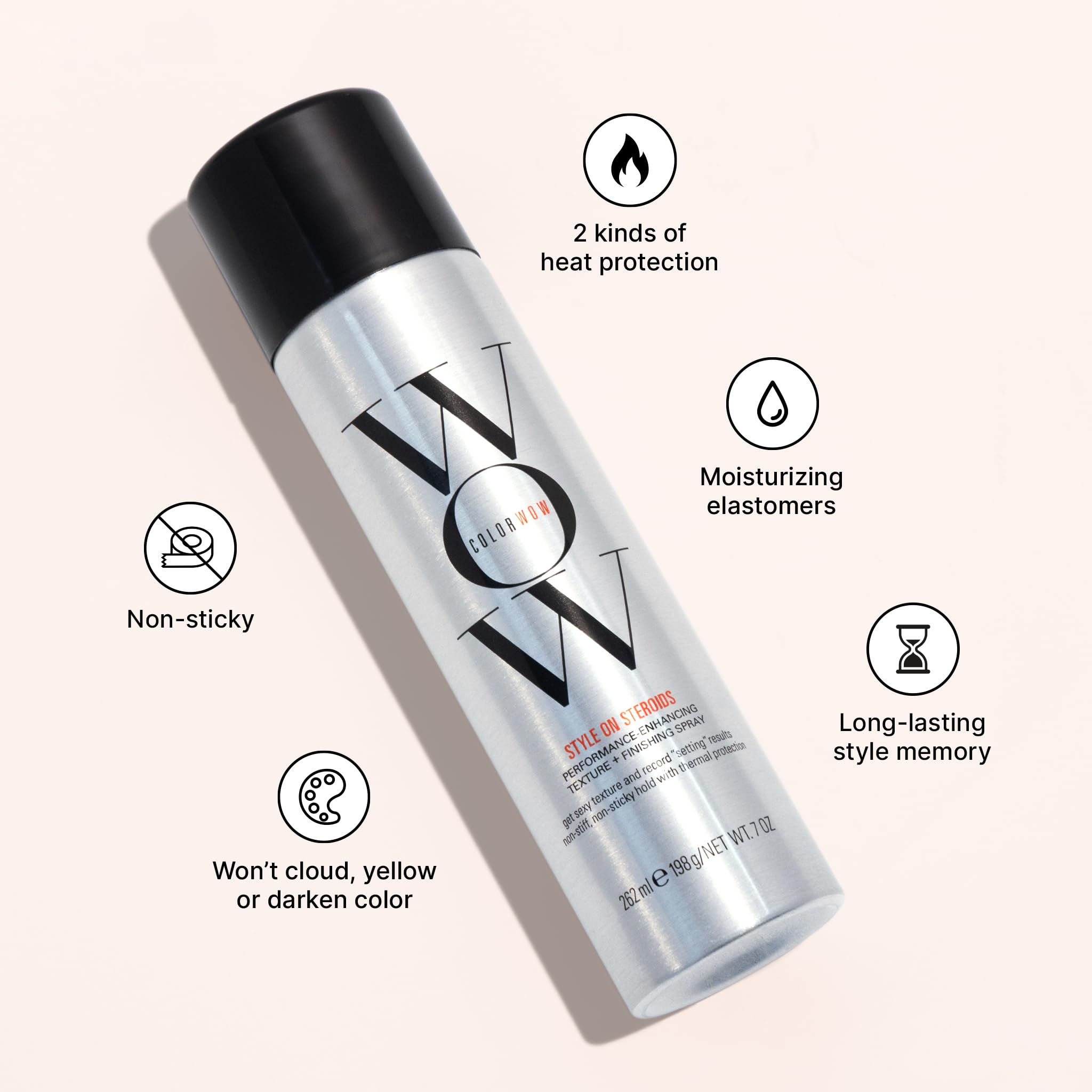 COLOR WOW textured mist spraying onto hair delivering instant grip and touchable body