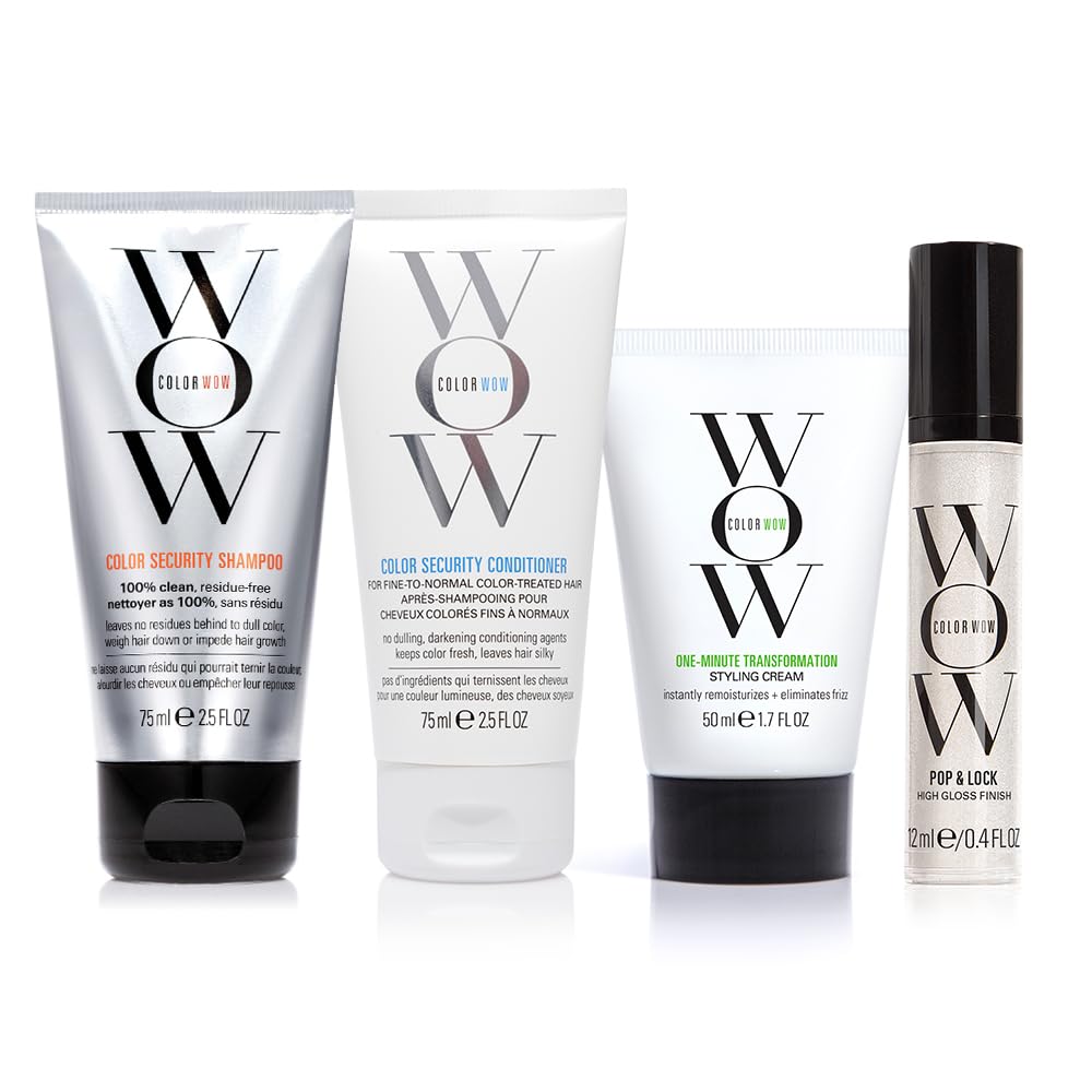 COLOR WOW travel kit front view showing compact anti-frizz set and convenience