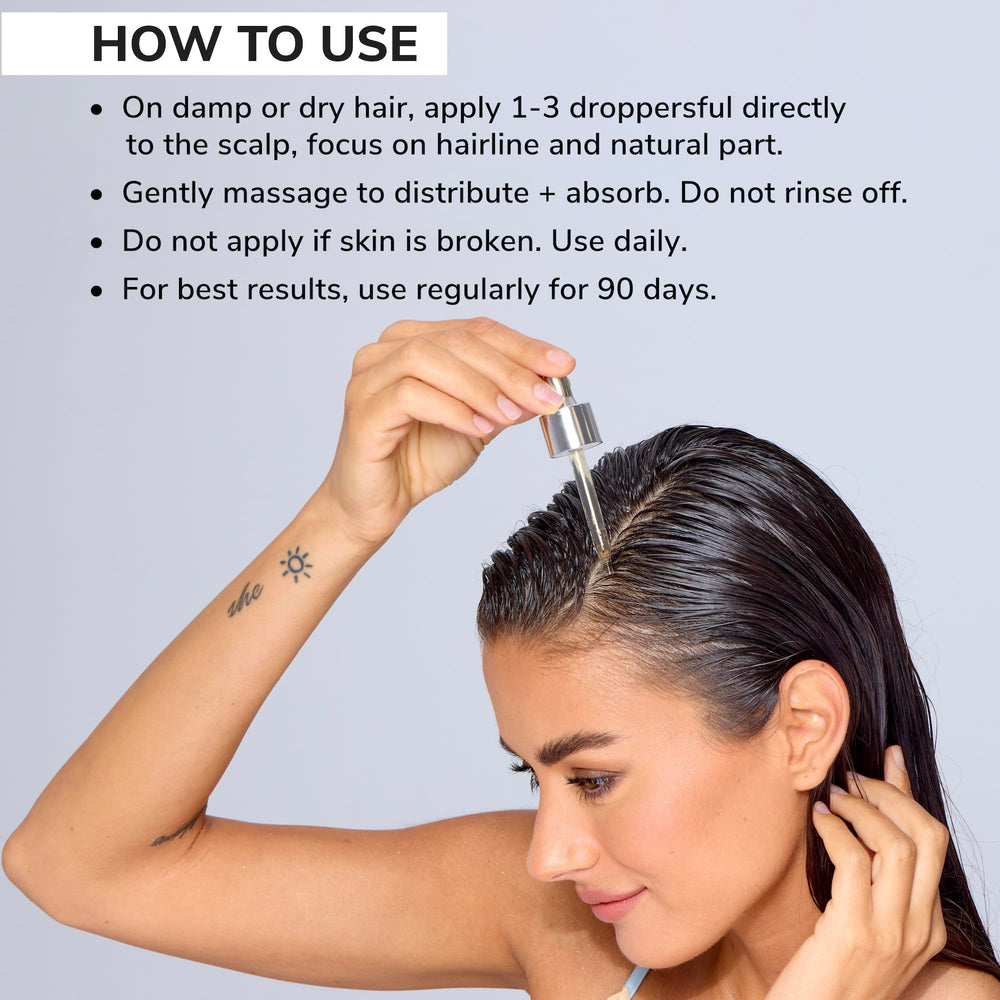COLOR WOW applying drops to scalp, targeted delivery for stronger follicle support