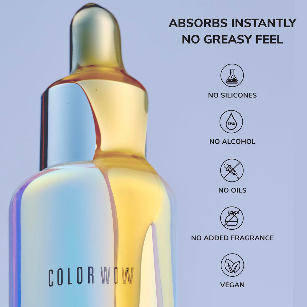 COLOR WOW bottle on bathroom shelf in routine setting, integrates into daily care