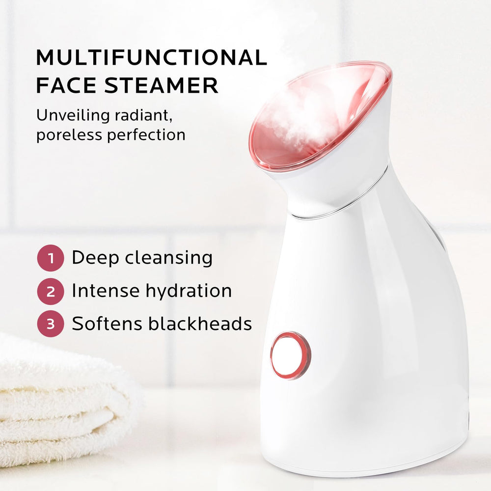 Colorfarm face steamer nano-steam close-up highlighting ultra-fine mist for skincare.