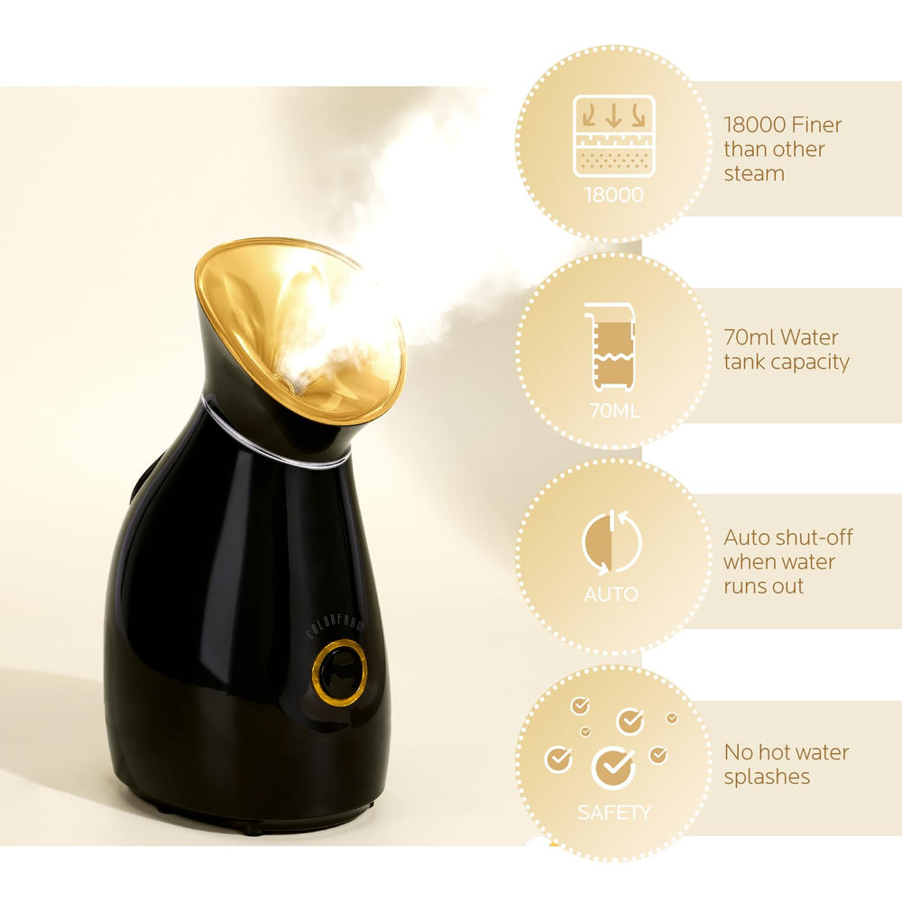 Colorfarm facial steamer stainless steel skin kits included for versatile routines