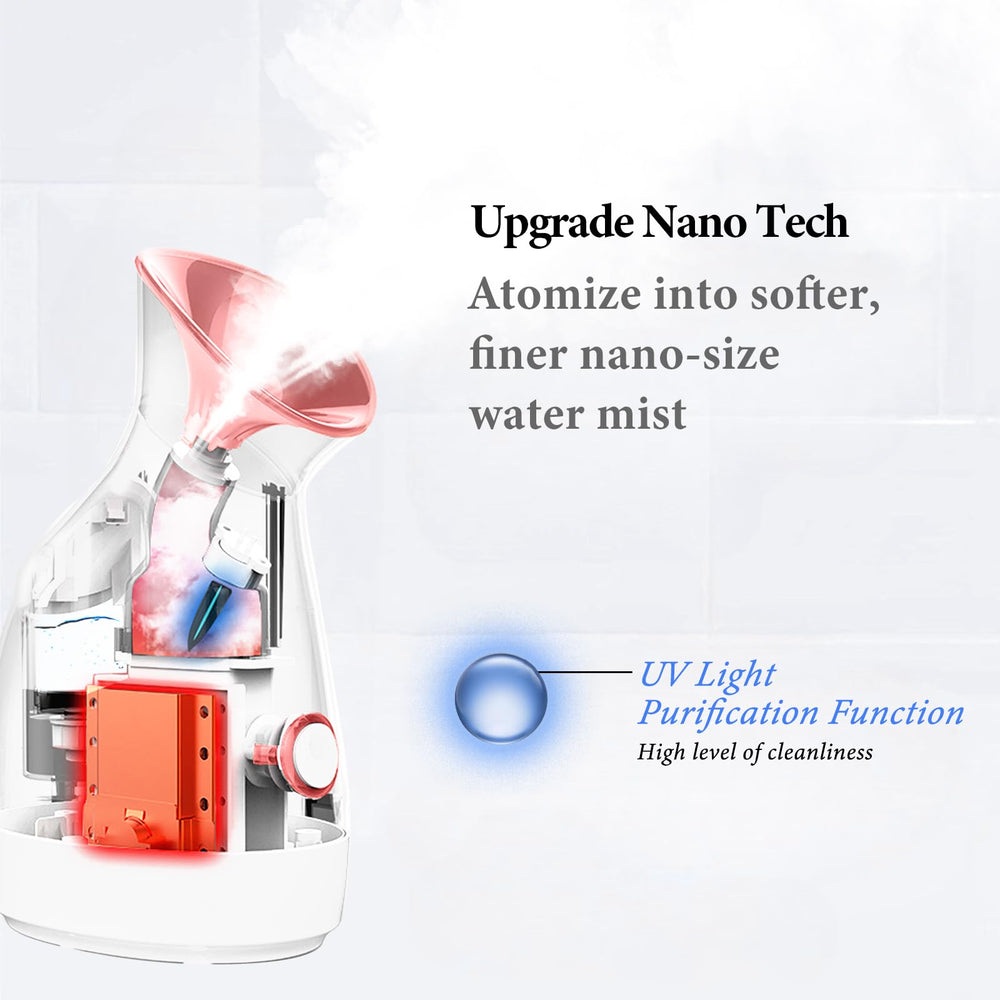 Colorfarm nano ionic steamer emits a fine mist for deeper cleansing