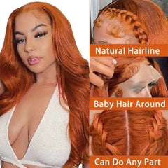Colorful Bird 13x4 dark ginger lace front wig back view for fullness